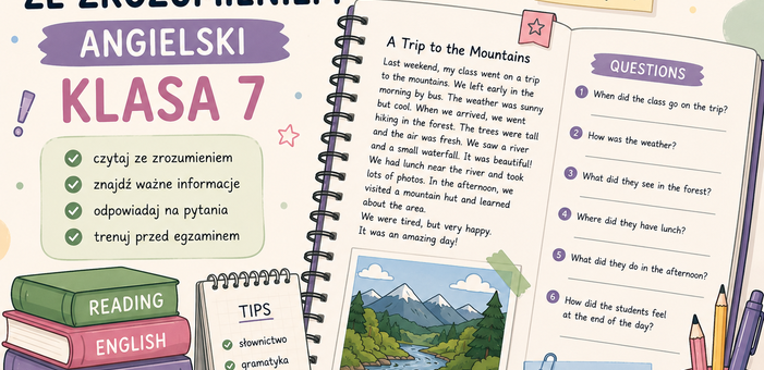czytanie ze zrozumieniem angielski klasa 7